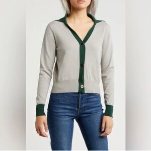 NWT Area Stars Contrast Trim Cardigan Sweater